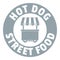 Hot dog stand logo, simple gray style