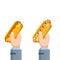 Hot dog. Street junk food. American meal. Hand holding bun with sausage. Bite and snack. Cartoon flat illustration
