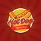 Hot dog typographical brand design concept for label packaging