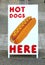 Hot Dogs for sale sign