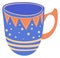 Hot drink mug. Cute ceramic cup icon