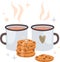 Hot Drinks With Cookies Hygge Composition
