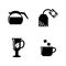 Hot Drinks, Tea, Coffee. Simple Related Vector Icons