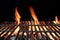 Hot Empty Charcoal BBQ Grill With Bright Flames