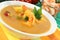 Hot exotic Curry soup with shrimp