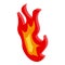 Hot fire flame icon, isometric style