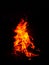 Hot fire portrait closeup in black