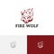 Hot Fire Wolf Head Flame Burn Logo
