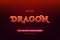 Hot flame fire red dragon mythical editable text effect. eps vector file
