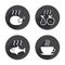 Hot food icons. Grill chicken and fish symbols