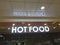 Hot food name board fixed for an newly opened business of selling cooked food items in the event of functions upon orders for