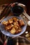 Hot and fresh, fried crispy tofu