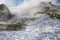 Hot geysers mineral terraces pools steam