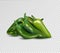 Hot green pepper on transparent background. Jalapeno groupe. Quality realistic vector, 3d illustration.