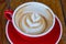 Hot Latte Leaf Pattern in Red Cup