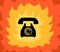 Hot Line Burning Phone Cartoon
