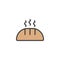 Hot loaf bread filled outline icon