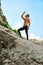 Hot Man Pouring Refreshing Water Over Face After Exercising Outdoors