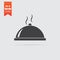 Hot meal icon in flat style isolated on grey background