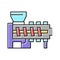 hot melt extrusion pharmaceutical production color icon vector illustration