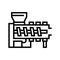 hot melt extrusion pharmaceutical production line icon vector illustration