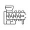 hot melt extrusion pharmaceutical production line icon vector illustration