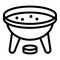 Hot melted fondue icon outline vector. Fork food