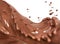 Hot melted milk chocolate sauce or syrup, pouring chocolate wave or flow splash, cocoa drink or cream, abstract dessert background