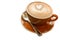 Hot Mocca Coffee with latte art in heart shape