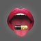 Hot mouth taking pill capsule filled with glitter sparkling dust