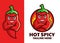 Hot muscular Chili mascot logo design