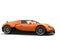 Hot orange modern super sports car - side view