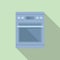 Hot oven icon flat vector. Electric convection stove