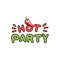 Hot party hand drawn cartoon lettering