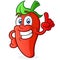 Hot Pepper Cartoon Character Pointing