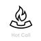 Hot phone call icon. Editable line vector. Simple symbol isolated on a white background.