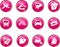 Hot Pink Glossy Travel Icons