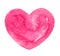 Hot pink watercolor heart silhouette, Valentines day template