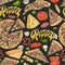 Hot pizza seamless pattern colorful