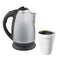 Hot plastic coffe cup and kettle