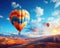 Hot r balloon soaring hot r balloon soaring landscape sky travel