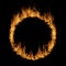 Hot raging blaze of fire, circle round ring flame