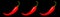 Hot Red Chili Jalapeno Pepper Icon set line. Isolated. Black background. Border decoration element. Flat design