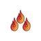 Hot red flames symbol element