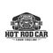 Hot Rod car logo, HotRod vector emblem, Vector Hot Rod car logo