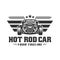 Hot Rod car logo, HotRod vector emblem, Vector Hot Rod car logo