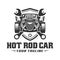 Hot Rod car logo, HotRod vector emblem, Vector Hot Rod car logo