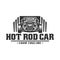 Hot Rod car logo, HotRod vector emblem, Vector Hot Rod car logo