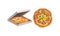 Hot and Round Unsliced Tasty Pizza Vector Set