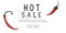 Hot sale banner with red chilli peppers on a white background, fashion design, invitation, advertising for the site, flyer, illust